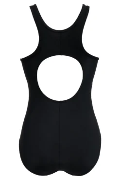 Energy Chlorine Resistant High Neck Zip Front Swim - Black/Pink -Curve by Lingerie 272781 20211216144900