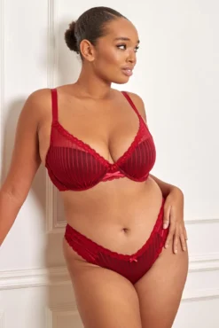 Luxe Linear Lightly Padded Bra - Red/Black 11 Luxe Linear Lightly Padded Bra - Red/Black -Curve by Lingerie 273133 20220201090700