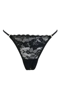 For Your Eyes Only Crotchless Thong - Black -Curve by Lingerie 273406 20220712160800