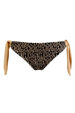 Casablanca Tie Side Brief - Black/Gold -Curve by Lingerie 274787 20220211134100