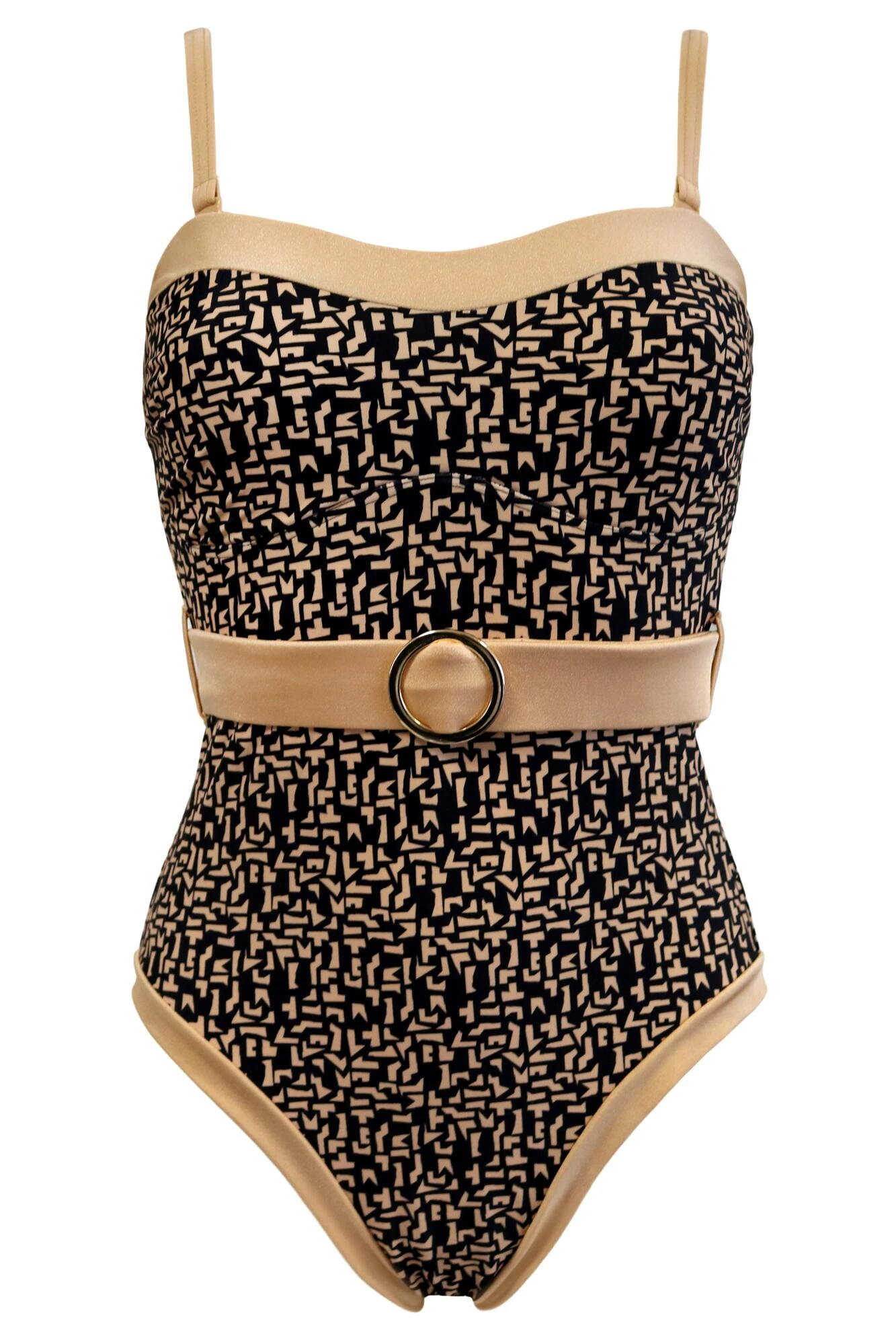 Casablanca Removable Straps Belted Control Swimsui - Black/Gold 4 Casablanca Removable Straps Belted Control Swimsui - Black/Gold - Image 4