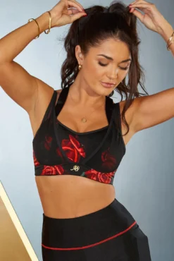 New Arrival 1 Energy Infinite Double Strap Lightly Padded Convertible Sports Bra - Black/Rose