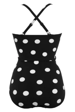 Santa Monica Strapless Control Swimsuit - Black/White -Curve by Lingerie 277214 20220510122200