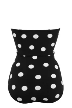 Santa Monica Strapless Control Swimsuit - Black/White -Curve by Lingerie 277215 20220510122200