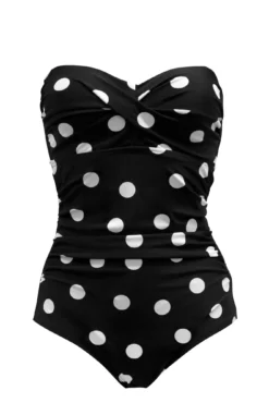 Santa Monica Strapless Control Swimsuit - Black/White -Curve by Lingerie 277217 20220510122200