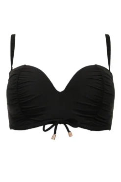 Santa Cruz Strapless Lightly Padded Underwired Top - Black -Curve by Lingerie 279043 20230814153800