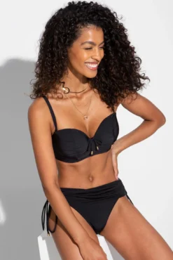 Santa Cruz Strapless Lightly Padded Underwired Top - Black -Curve by Lingerie 279047 20230814153800