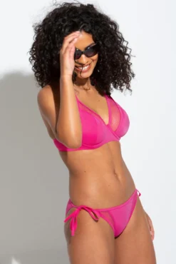 Glamazon High Leg Tie Side Brief - Hot Pink -Curve by Lingerie 279181 20220318115500