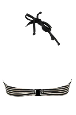 Radiance Removable Padded Halter Non Wired Top - Black/White/Gold -Curve by Lingerie 280235 20220614151900