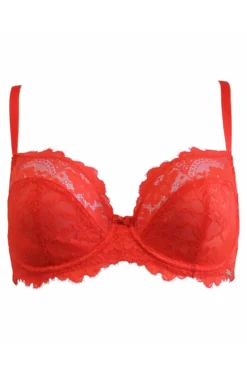 India Eyelash Lace Underwired Bra - Orange -Curve by Lingerie 281052 20220928165300