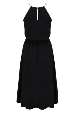 Gold Chain High Neck Beach Dress - Black -Curve by Lingerie 281569 20220404120100