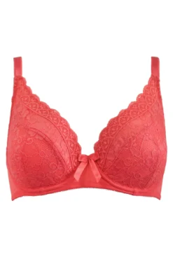 Rebel Underwired Plunge Bra - Coral 6 Rebel Underwired Plunge Bra - Coral -Curve by Lingerie 282454 20220413122400