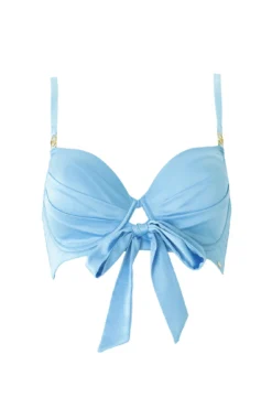 India Satin Padded Longline Bra - Powder Blue -Curve by Lingerie 283496 20220512154700