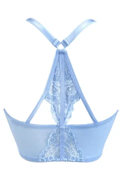 Opulence Front Fastening Underwired Bralette - Powder Blue/Cream -Curve by Lingerie 284100 20220426123100