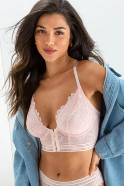 Revolution Front Fastening Underwired Bralette - Soft Pink