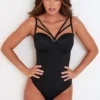 Strapped Removable Straps Padded Underwired Body - Black