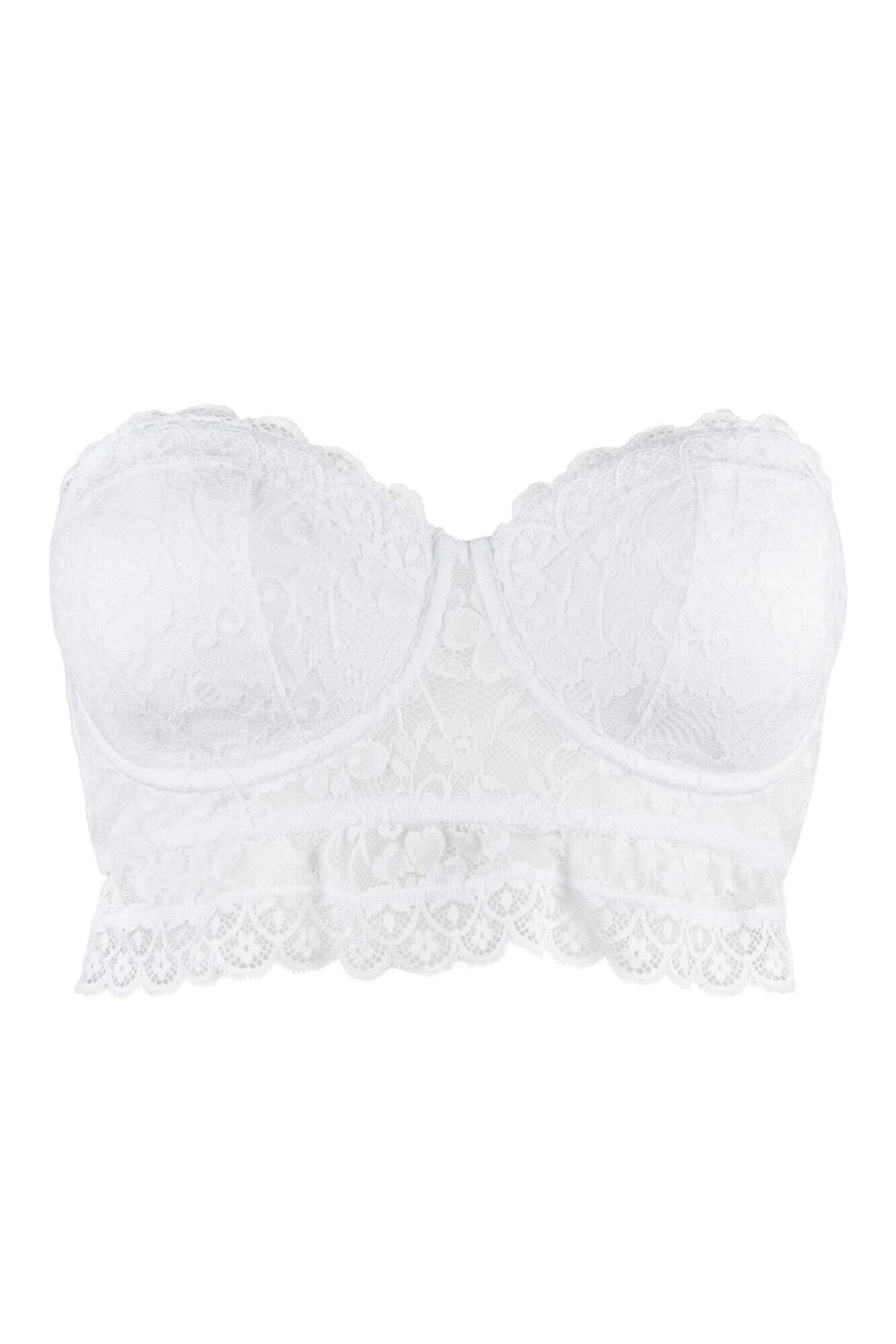Rebel Strapless Longline Bra - White 6 Rebel Strapless Longline Bra - White - Image 6