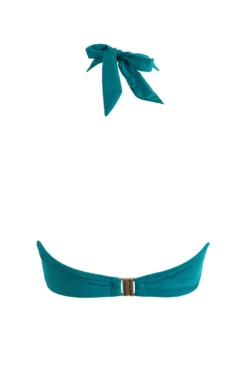 India Recycled Longline Underwired Halter Top - Turquoise -Curve by Lingerie 287524 20220607135200