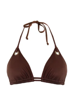 India Recycled Triangle Bikini Top - Chocolate -Curve by Lingerie 287561 20220607135700