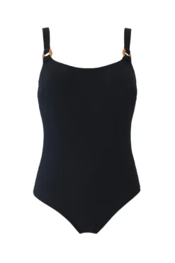 Cali Recycled Ring Underwired Control Swimsuit - Black -Curve by Lingerie 288393 20220705110700