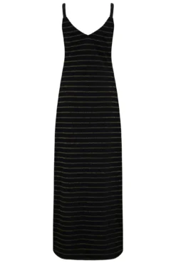 Jersey Plaited Straps Maxi Dress - Black/Gold -Curve by Lingerie 289497 20220630135600