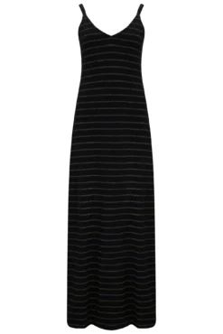 Jersey Plaited Straps Maxi Dress - Black/Gold -Curve by Lingerie 289498 20220630135600