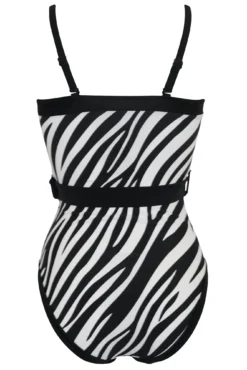 Removable Straps Belted Control Swimsuit - Zebra 11 Removable Straps Belted Control Swimsuit - Zebra -Curve by Lingerie 289550 20230524154400