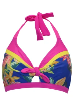 In The Mix Hidden Underwired Halter Tie Top - Blue Tropical -Curve by Lingerie 289730 20220630152100