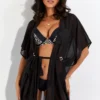 Recycled Luxe Maxi Chiffon Kimono - Black
