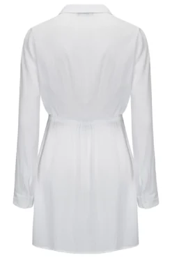 Crinkle Button Through Beach Shirt - White 11 Crinkle Button Through Beach Shirt - White -Curve by Lingerie 290962 20220720162900