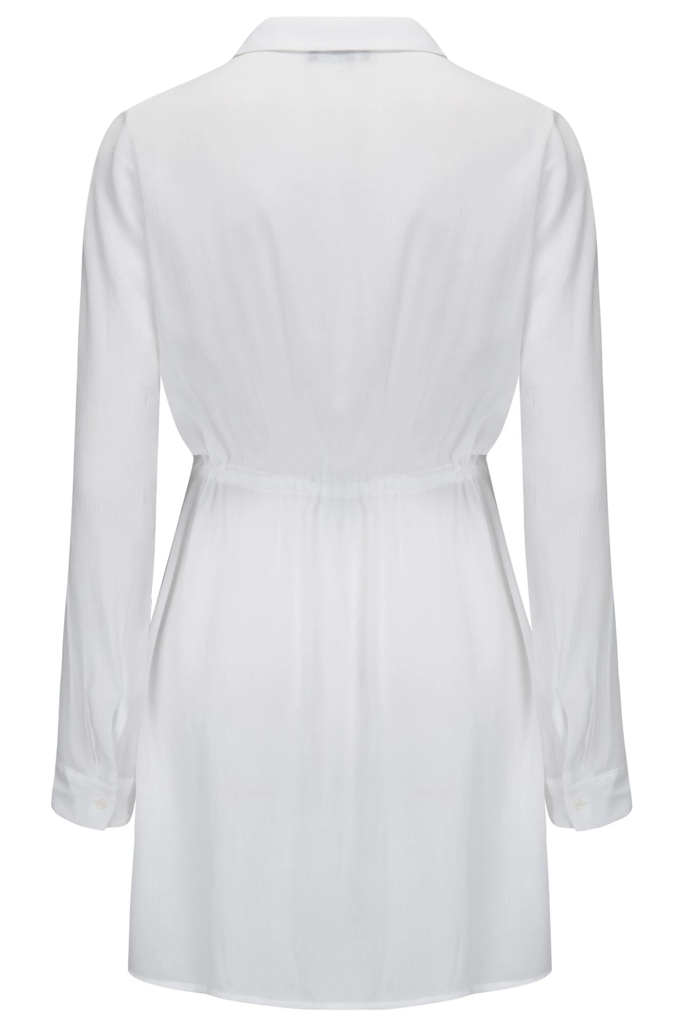 Crinkle Button Through Beach Shirt - White 6 Crinkle Button Through Beach Shirt - White - Image 6