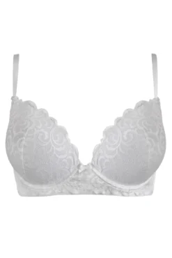 Romance Moulded Plunge Push Up Bra - White 12 Romance Moulded Plunge Push Up Bra - White -Curve by Lingerie 292074 20230109164600