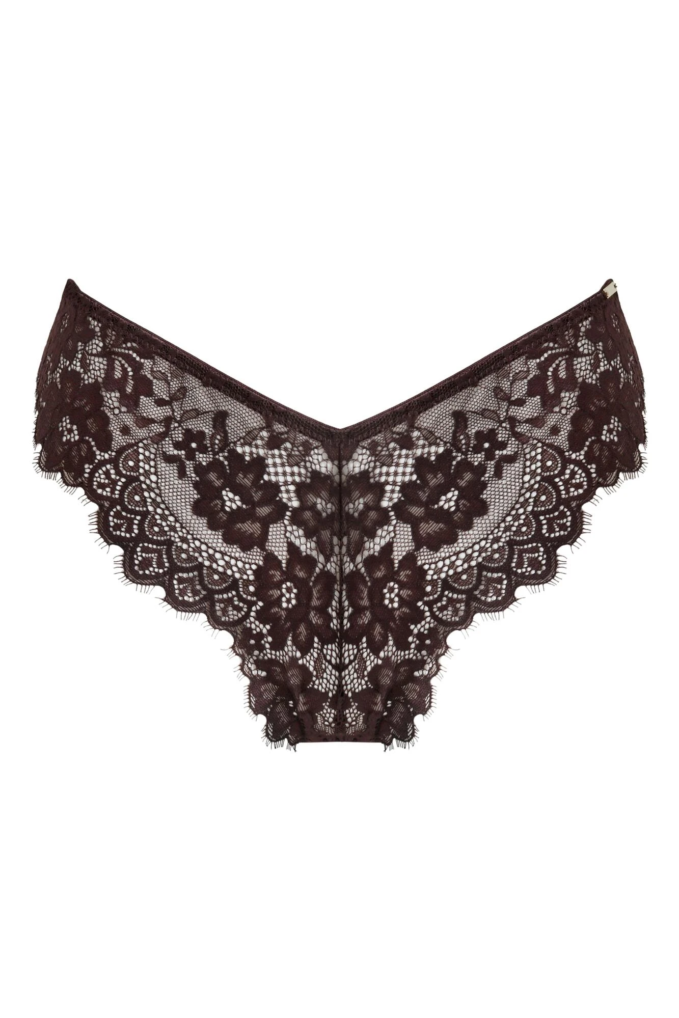 India Eyelash Lace V Brief - Chocolate 3 India Eyelash Lace V Brief - Chocolate - Image 3