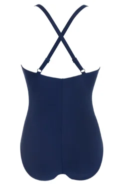 Energy Chlorine Resistant Recycled V Neck Linear Swimsuit - Navy/Aqua -Curve by Lingerie 292516 20220819163300