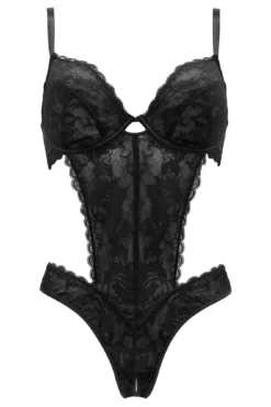 For Your Eyes Only Underwire Crotchless Body - Black -Curve by Lingerie 292962 20220823144200