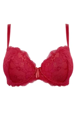Amour Padded Balconette Bra - Red/Cherry -Curve by Lingerie 296365 20221011130600