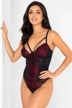 After Hours Underwired Thong Back Body - Red/Black -Curve by Lingerie 297343 20221110161400