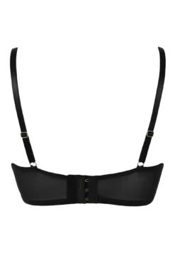 India Satin Padded Longline Bra - Black -Curve by Lingerie 297615 20221011130700