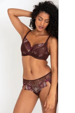 St Tropez Full Cup Set - Chocolate/Red -Curve by Lingerie 298448 20221013130700