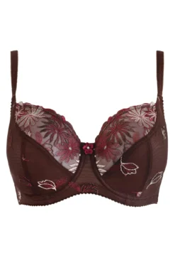 St Tropez Full Cup Deep Brief Set - Chocolate/Red -Curve by Lingerie 298483 20221013132100