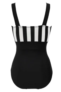Colour Block Tummy Control Swimsuit - Black/White 9 Colour Block Tummy Control Swimsuit - Black/White -Curve by Lingerie 298933 20221020163300