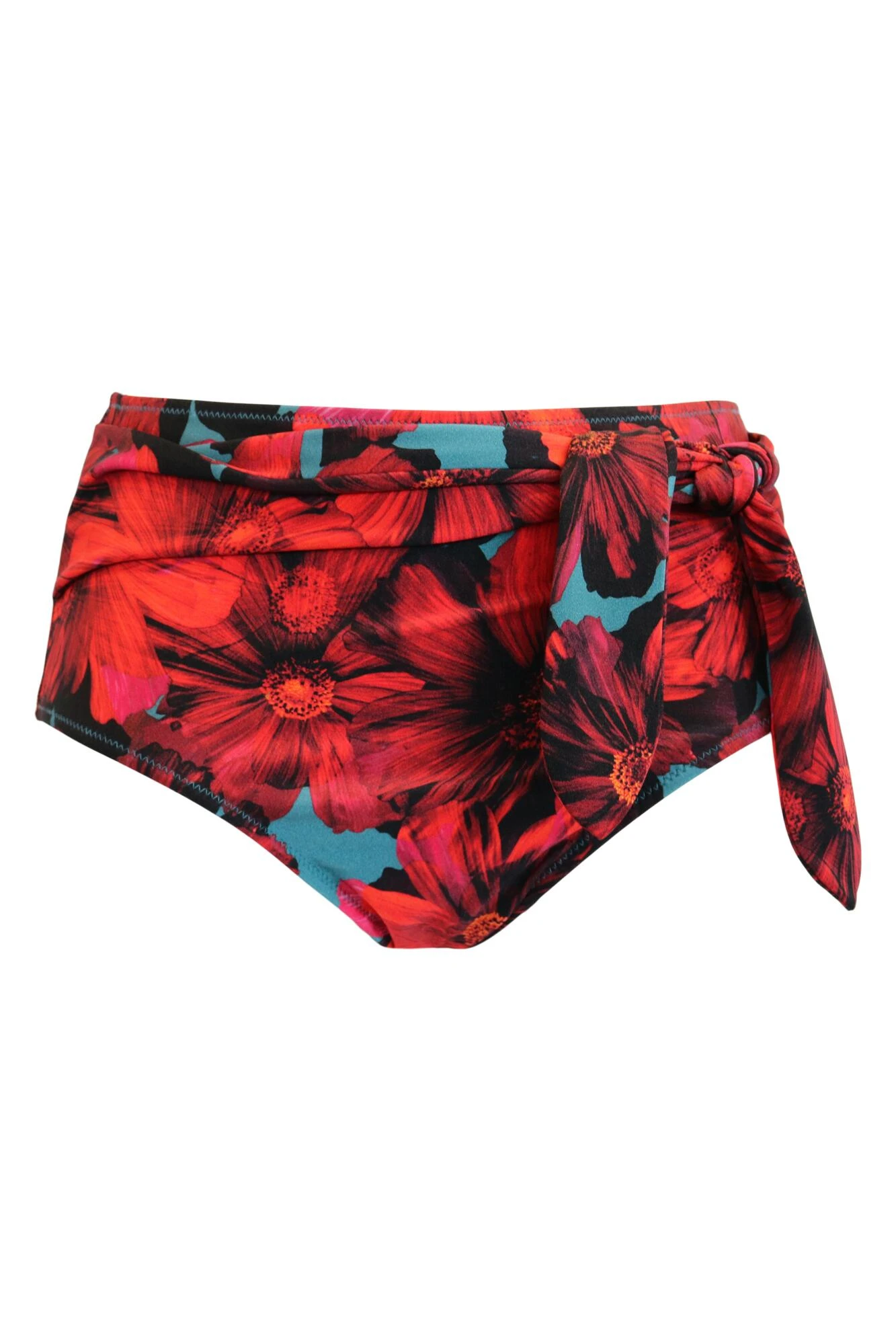 Orchid Luxe High Waisted Control Brief - Red/Teal 4 Orchid Luxe High Waisted Control Brief - Red/Teal - Image 4