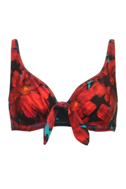 Orchid Luxe Underwired Non Padded Top - Red/Teal 10 Orchid Luxe Underwired Non Padded Top - Red/Teal -Curve by Lingerie 298997 20221125162500