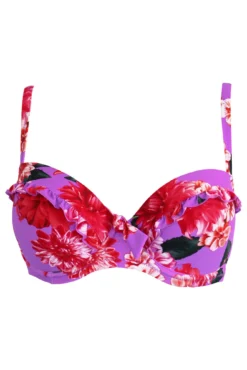 Getaway Padded Convertible Underwired Top - Ultraviolet Floral -Curve by Lingerie 299157 20221027143100