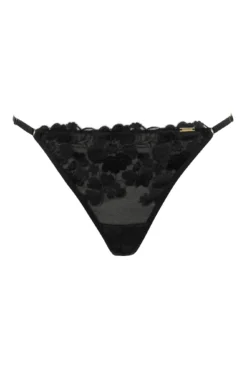 India Bold Embroidery Thong - Black -Curve by Lingerie 300405 20221109134700