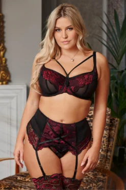 After Hours Underwired Non Pad Bra - Red/Black -Curve by Lingerie 300509 20221110153700
