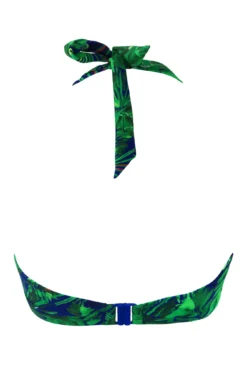 Pacific Beach Lightly Padded Halter Underwired Top - Navy Fern -Curve by Lingerie 300711 20221116142800