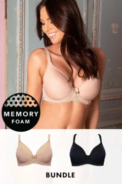 Electra Full Coverage Underwired T-shirt Bra Bundle - Black And Caramel