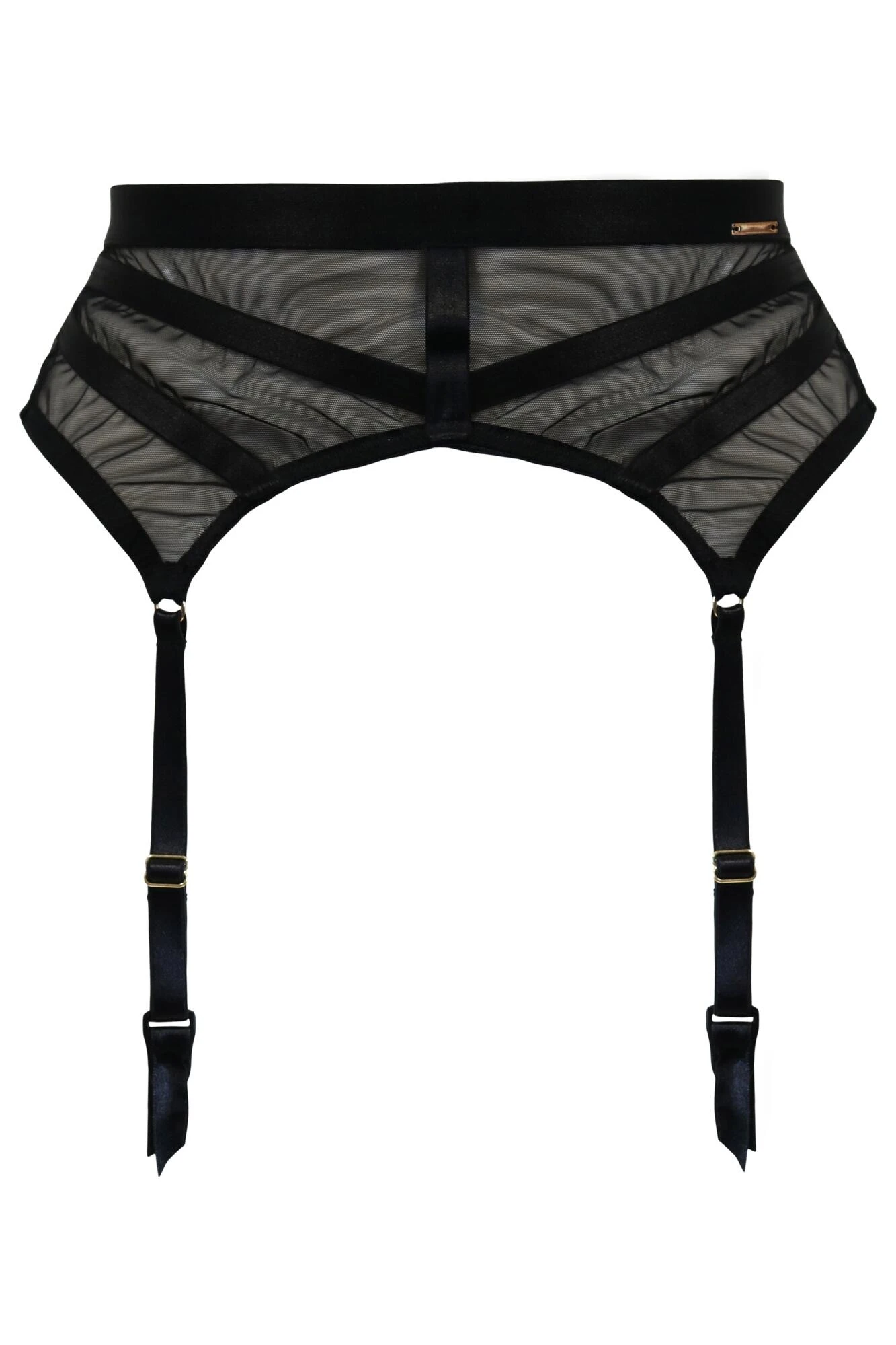 India Sheer And Opaque Suspender - Black 6 India Sheer And Opaque Suspender - Black - Image 6