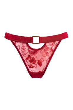 India Embroidery Thong - Red -Curve by Lingerie 301153 20221128130500